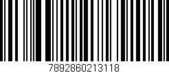 Código de barras (EAN, GTIN, SKU, ISBN): '7892860213118'