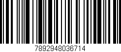 Código de barras (EAN, GTIN, SKU, ISBN): '7892948036714'