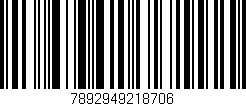 Código de barras (EAN, GTIN, SKU, ISBN): '7892949218706'