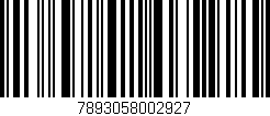 Código de barras (EAN, GTIN, SKU, ISBN): '7893058002927'