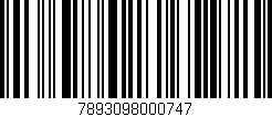 Código de barras (EAN, GTIN, SKU, ISBN): '7893098000747'