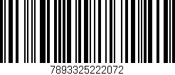 Código de barras (EAN, GTIN, SKU, ISBN): '7893325222072'