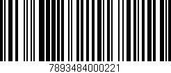 Código de barras (EAN, GTIN, SKU, ISBN): '7893484000221'