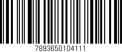 Código de barras (EAN, GTIN, SKU, ISBN): '7893650104111'