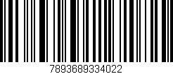 Código de barras (EAN, GTIN, SKU, ISBN): '7893689334022'