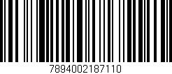Código de barras (EAN, GTIN, SKU, ISBN): '7894002187110'