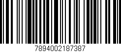 Código de barras (EAN, GTIN, SKU, ISBN): '7894002187387'