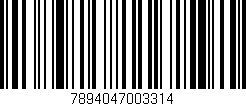 Código de barras (EAN, GTIN, SKU, ISBN): '7894047003314'