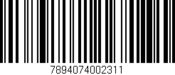Código de barras (EAN, GTIN, SKU, ISBN): '7894074002311'