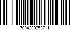 Código de barras (EAN, GTIN, SKU, ISBN): '7894200258711'