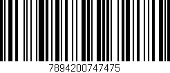Código de barras (EAN, GTIN, SKU, ISBN): '7894200747475'