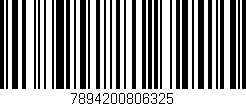 Código de barras (EAN, GTIN, SKU, ISBN): '7894200806325'