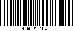 Código de barras (EAN, GTIN, SKU, ISBN): '7894322010402'