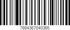 Código de barras (EAN, GTIN, SKU, ISBN): '7894367040365'