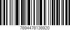 Código de barras (EAN, GTIN, SKU, ISBN): '7894478138920'