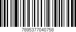 Código de barras (EAN, GTIN, SKU, ISBN): '7895377040758'