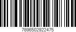 Código de barras (EAN, GTIN, SKU, ISBN): '7896502922475'