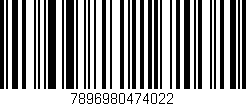 Código de barras (EAN, GTIN, SKU, ISBN): '7896980474022'
