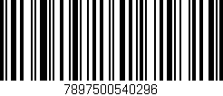 Código de barras (EAN, GTIN, SKU, ISBN): '7897500540296'
