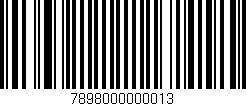Código de barras (EAN, GTIN, SKU, ISBN): '7898000000013'