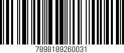 Código de barras (EAN, GTIN, SKU, ISBN): '7898189260031'