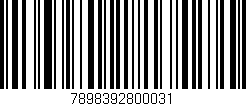 Código de barras (EAN, GTIN, SKU, ISBN): '7898392800031'