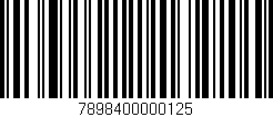 Código de barras (EAN, GTIN, SKU, ISBN): '7898400000125'