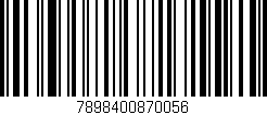 Código de barras (EAN, GTIN, SKU, ISBN): '7898400870056'