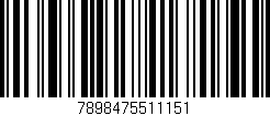 Código de barras (EAN, GTIN, SKU, ISBN): '7898475511151'