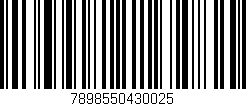 Código de barras (EAN, GTIN, SKU, ISBN): '7898550430025'