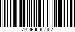 Código de barras (EAN, GTIN, SKU, ISBN): '7898600002387'