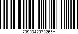 Código de barras (EAN, GTIN, SKU, ISBN): '7898642870265A'