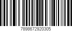 Código de barras (EAN, GTIN, SKU, ISBN): '7898672920305'