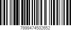 Código de barras (EAN, GTIN, SKU, ISBN): '7899474502652'