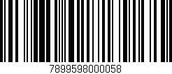 Código de barras (EAN, GTIN, SKU, ISBN): '7899598000058'