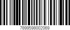 Código de barras (EAN, GTIN, SKU, ISBN): '7899598002069'