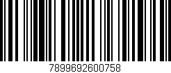 Código de barras (EAN, GTIN, SKU, ISBN): '7899692600758'