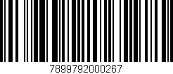 Código de barras (EAN, GTIN, SKU, ISBN): '7899792000267'