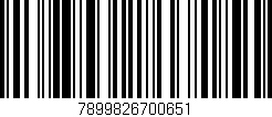 Código de barras (EAN, GTIN, SKU, ISBN): '7899826700651'
