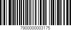 Código de barras (EAN, GTIN, SKU, ISBN): '7900000003175'