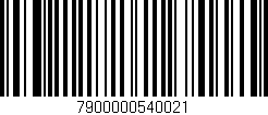 Código de barras (EAN, GTIN, SKU, ISBN): '7900000540021'