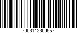 Código de barras (EAN, GTIN, SKU, ISBN): '7908113800957'