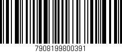 Código de barras (EAN, GTIN, SKU, ISBN): '7908199800391'