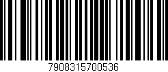 Código de barras (EAN, GTIN, SKU, ISBN): '7908315700536'