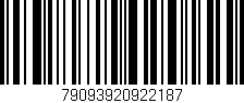Código de barras (EAN, GTIN, SKU, ISBN): '79093920922187'