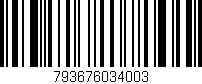 Código de barras (EAN, GTIN, SKU, ISBN): '793676034003'
