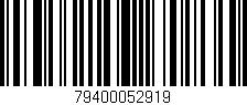 Código de barras (EAN, GTIN, SKU, ISBN): '79400052919'