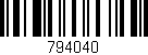 Código de barras (EAN, GTIN, SKU, ISBN): '794040'