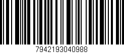 Código de barras (EAN, GTIN, SKU, ISBN): '7942193040988'