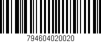 Código de barras (EAN, GTIN, SKU, ISBN): '794604020020'